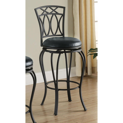 Swivel Bar Stool With Upholstered Seat - Black