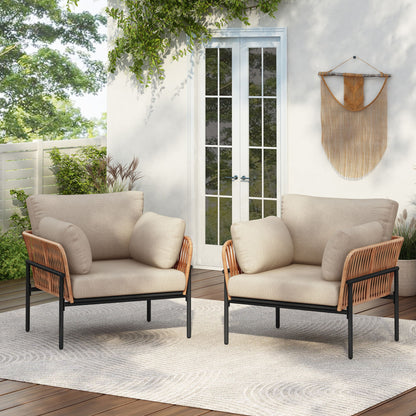 Rope Lounge Chair With Cushions For Modern Spaces