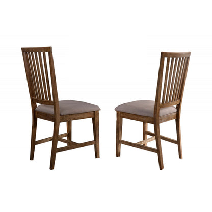Open Slat Back Kitchen Side Chair (Set of 2) - Brown Oak