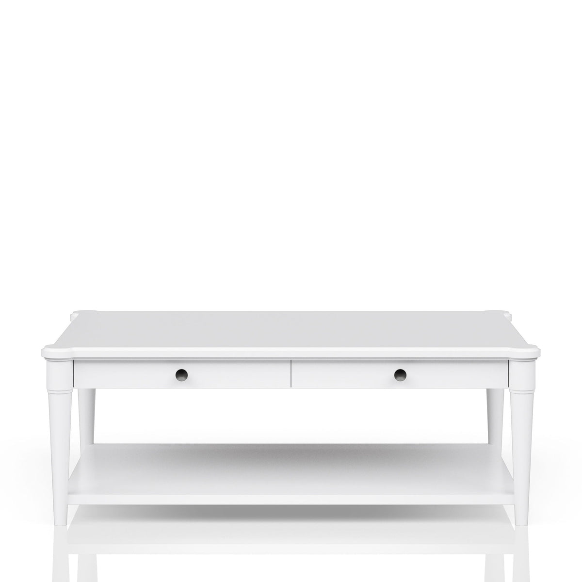 Cocktail Table With Two Storage Drawers And Casters