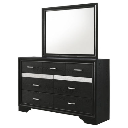 Annie - 7 Drawer Dresser With Mirror - Black