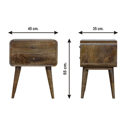 Curved Classic ed Nightstand - Gray Wash