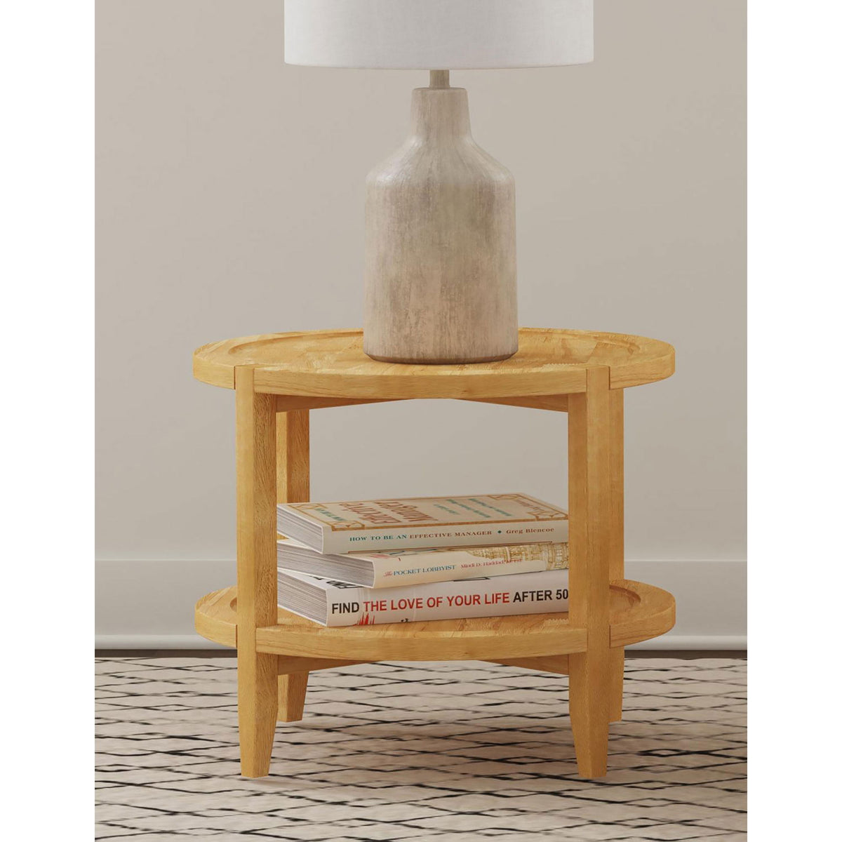 Isbell - Round Table With Storage Shelf