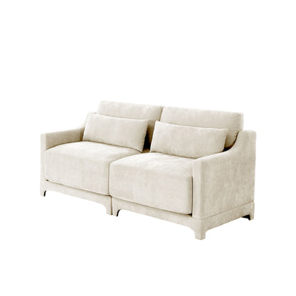 Elegant Sofa With Ergonomic Design And Lumbar Pillows