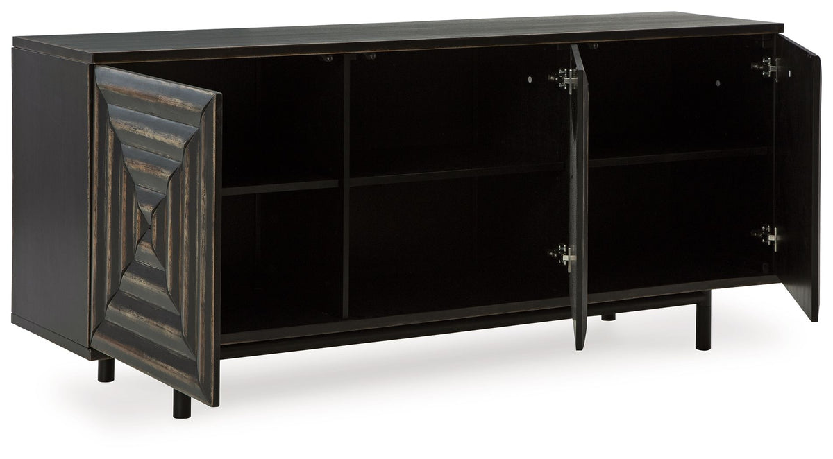 Fair Ridge - Accent Cabinet - Distressed Black