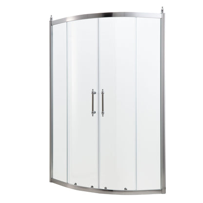 Framed Tub Shower Enclosure With Clear Tempered Glass