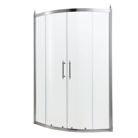 Framed Tub Shower Enclosure With Clear Tempered Glass