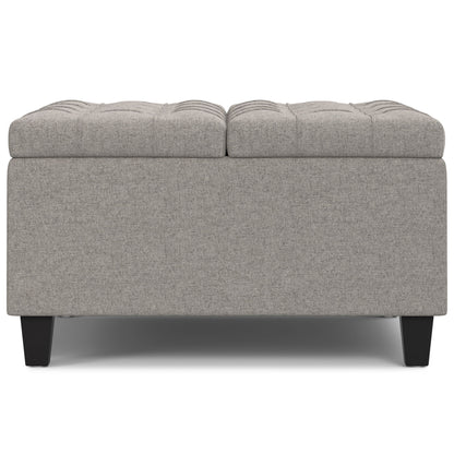 Harrison - Multifunctional Small Square Coffee Table Storage Ottoman - Gray