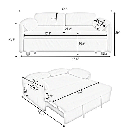 Sofa, Dual Purpose Lounge With Retractable Queen Size Bed