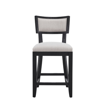 Upholstered Counter Height Bar Stools With Comfy Back (Set of 2)