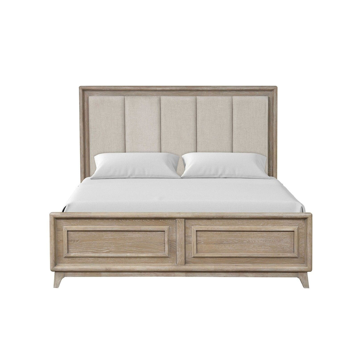 Contemporary Bed With Padded Headboard