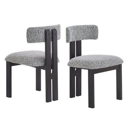 Modern Upholstered Armless Dining Chairs With Metal Legs