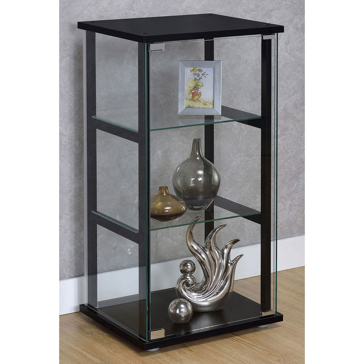 Callie - 3 Shelf Curio Cabinet - Black