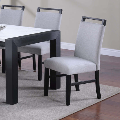 Dining Chairs With Handle Upper Backrest (Set of 2) - Charcoal
