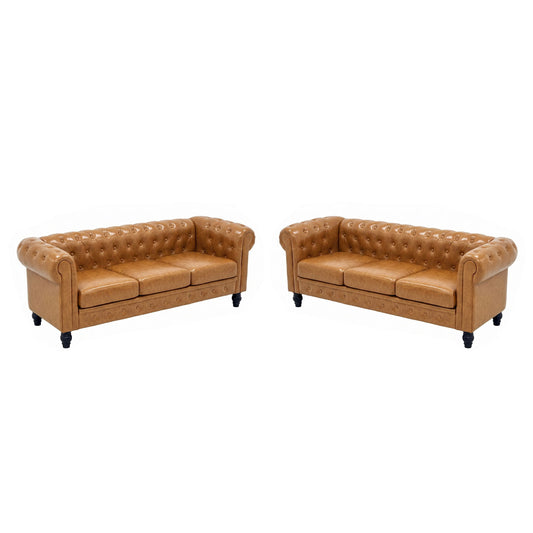 2 Piece Sofa Set With Rolled Armrests