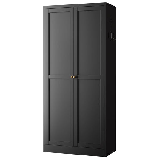 Kitchen Pantry Cabinet With 4 Adjustable Shelves, Heavy Duty Freestanding Organizer