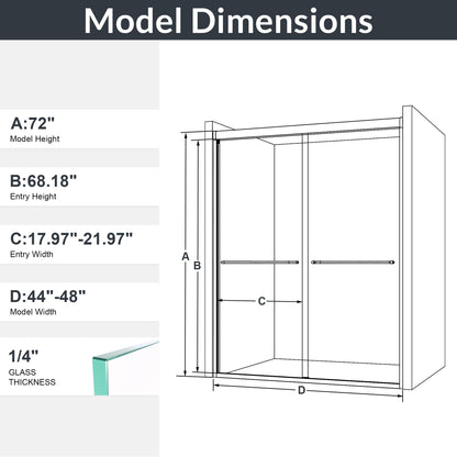 Modern Semi Frameless Double Sliding Shower Door