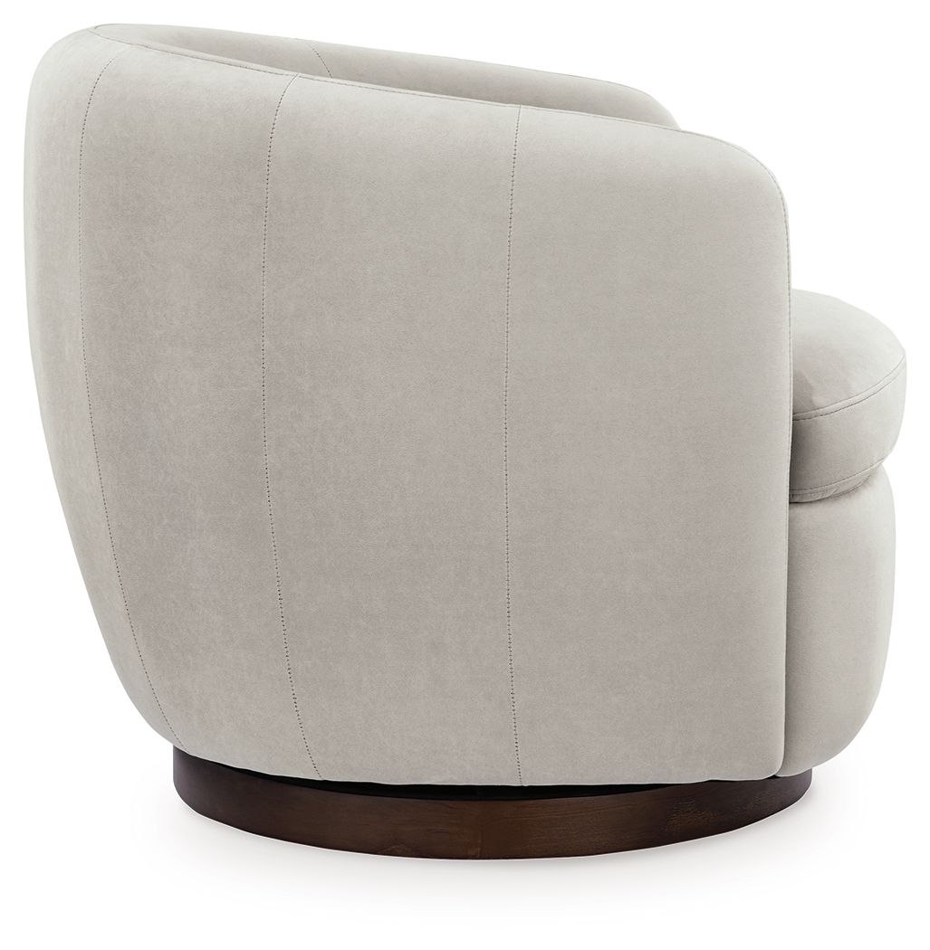 Annbury - Swivel Accent Chair - Light Beige