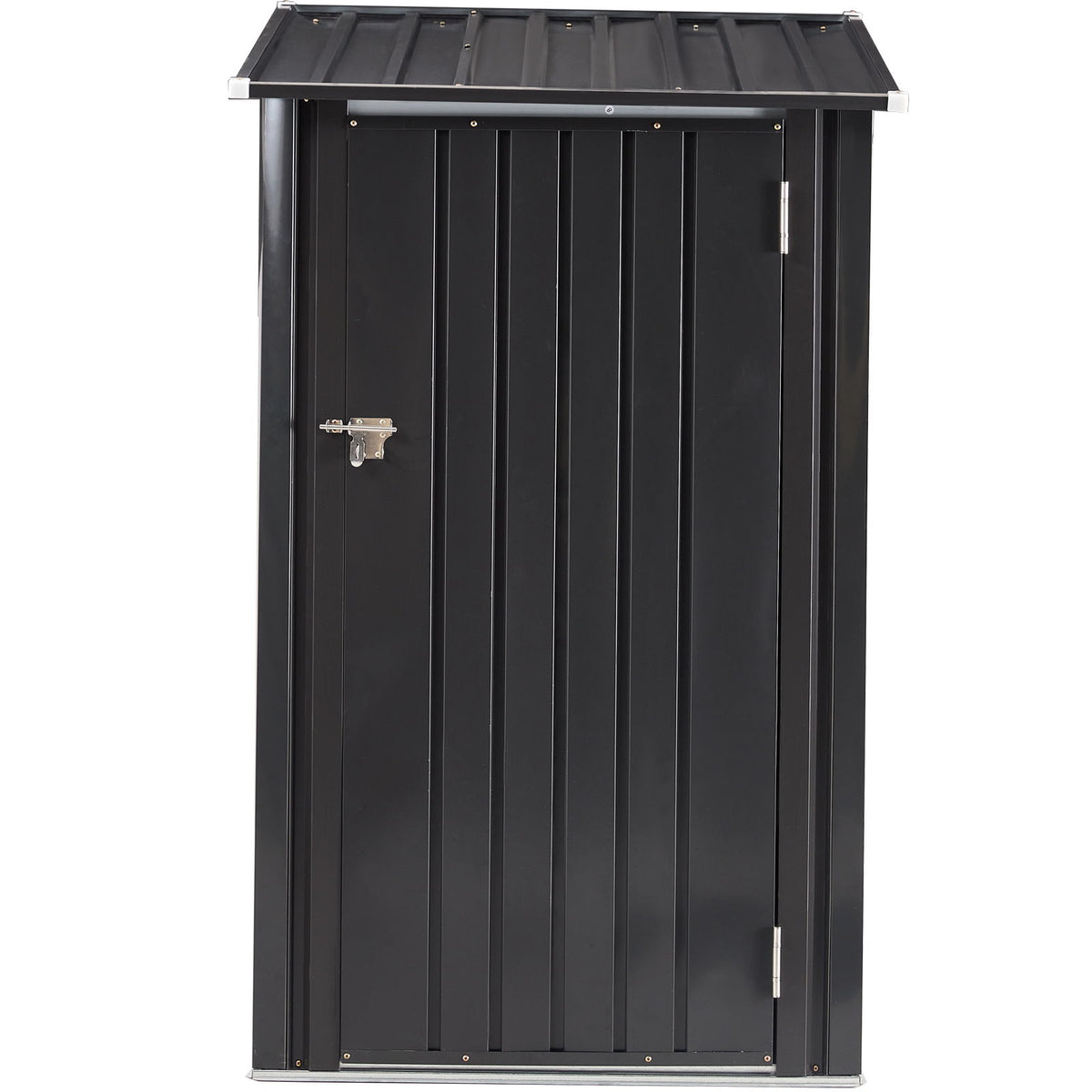Outdoor Storage Shed, Metal Steel Garden Shed With Single Lockable Door, Small Shed Outdoor Steel Utility Tool Shed For Backyard Patio Garden Lawn - Dark Gray