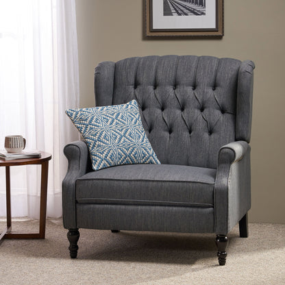 Dunham - Contemporary Fabric Tufted Oversized Pushback Recliner