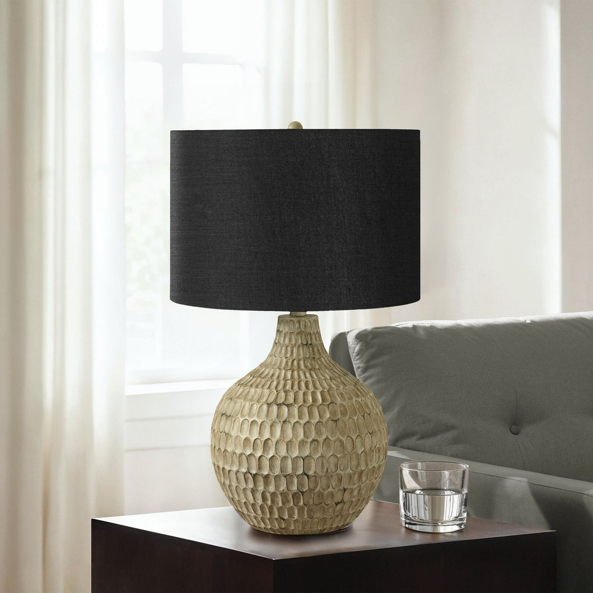 Lighting, Table Lamp, Resin, Contemporary - Brown