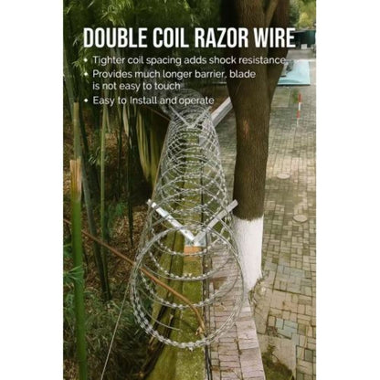 Galvanized V-Bracket For Razor Wire Extension Fence Support 1 Pair - Silver