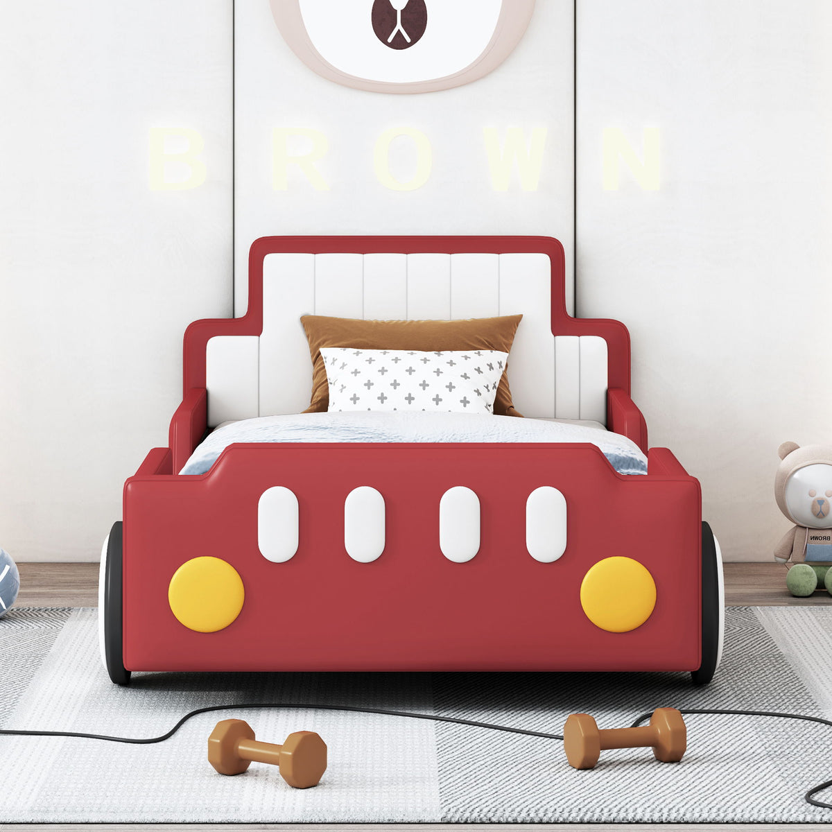 Race Car Shaped Platform Bed With Wheels