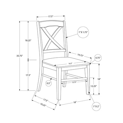 Dining Chair, Side, Dining Room, Transitional (Set of 2)