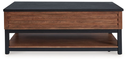 Kallari - Lift Top Cocktail Table - Warm Brown / Black