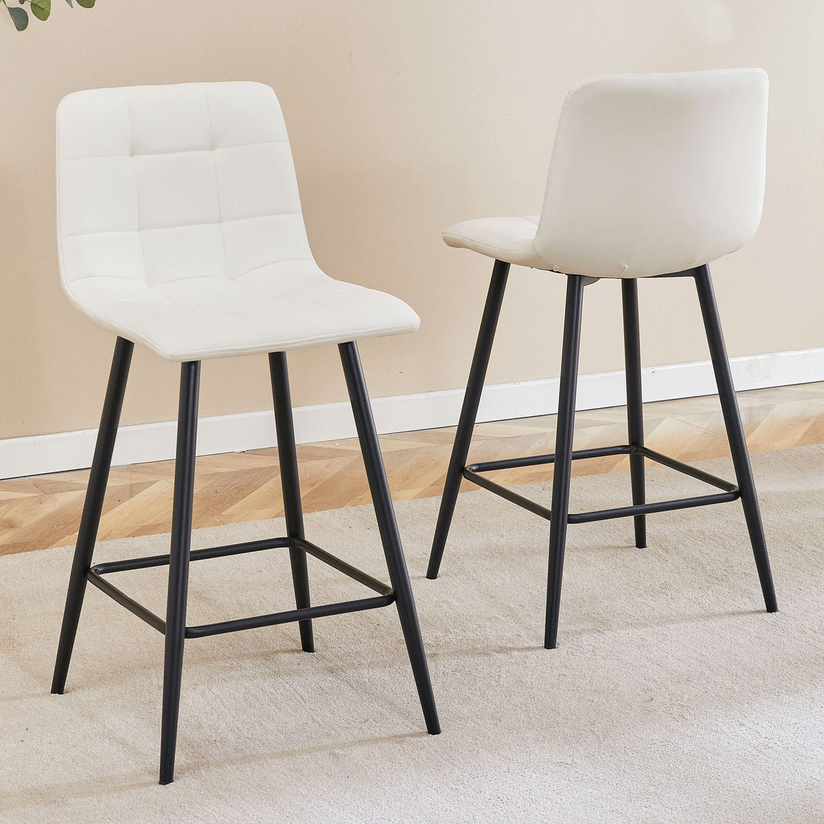 Bar Chair Set Comfortable With Metal Legs And Ergonomic Design