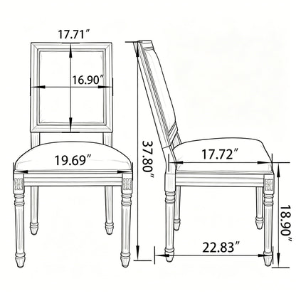 Dining Chairs With Square Back (Set of 2)