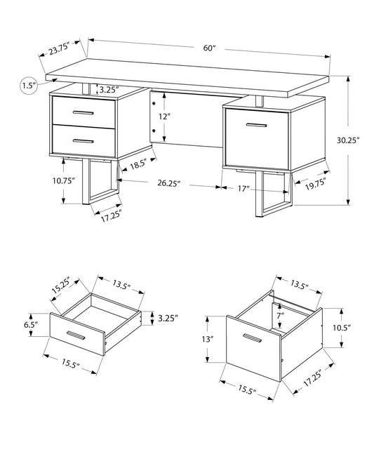 Computer Desk For Home Office, Laptop, Left, Right Set - Up, Storage Drawers, Modern - White