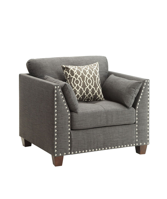 Laurissa - Chair With 3 Pillows - Light Gray