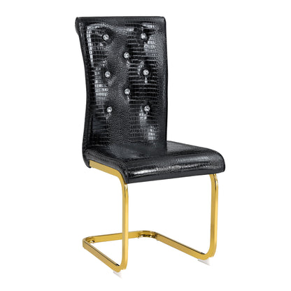 Elegant Design Alligator Skin Upholstered Dining Chairs