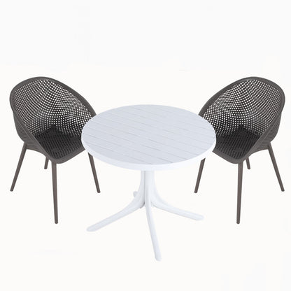 Modern Lounge Chair Set With Round Table