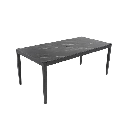 Outdoor Modern Patio Dining Table, Post Tapered Legs, Weatherproof & Rust Free