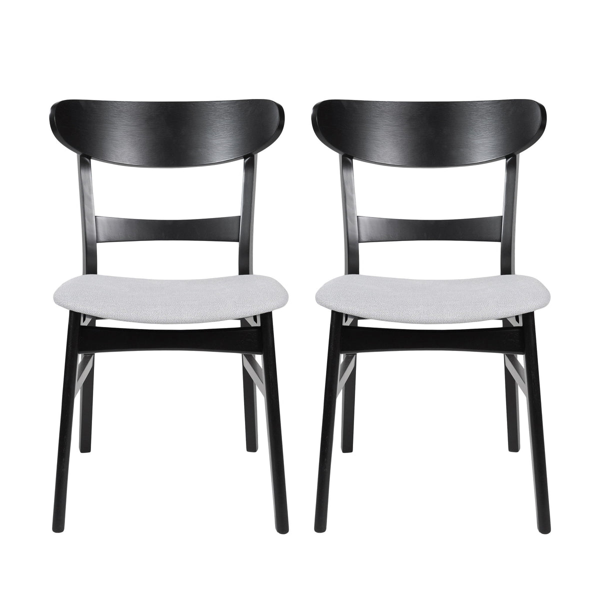 Mid Century Dining Chairs With Cushioned Seats And Wood Frame (Set of 2)