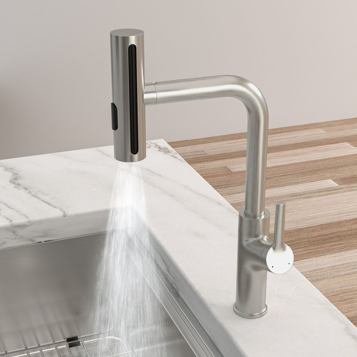 360° Pull Down Kitchen Faucet With 4 Spray Modes