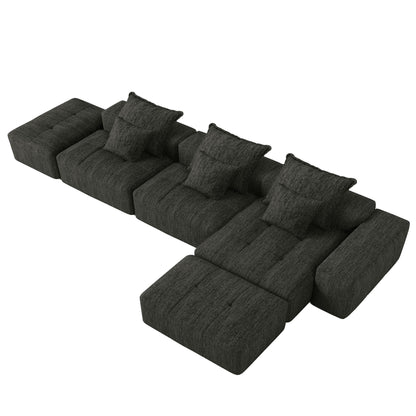 Modern Oversized Diy Combination, Modular Sectional Sofa With Pillows