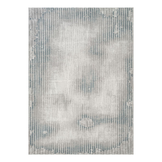 Geometrix - 5'3" X 7'3" Area Rug, Geometric 3D Effect - Ivory / Gray
