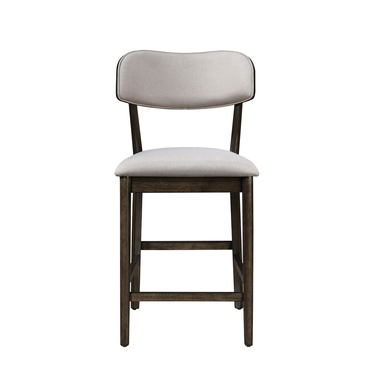 Rex - Open Back Counter Chair (Set of 2) - Walnut Brown / Beige