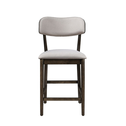 Rex - Open Back Counter Chair (Set of 2) - Walnut Brown / Beige