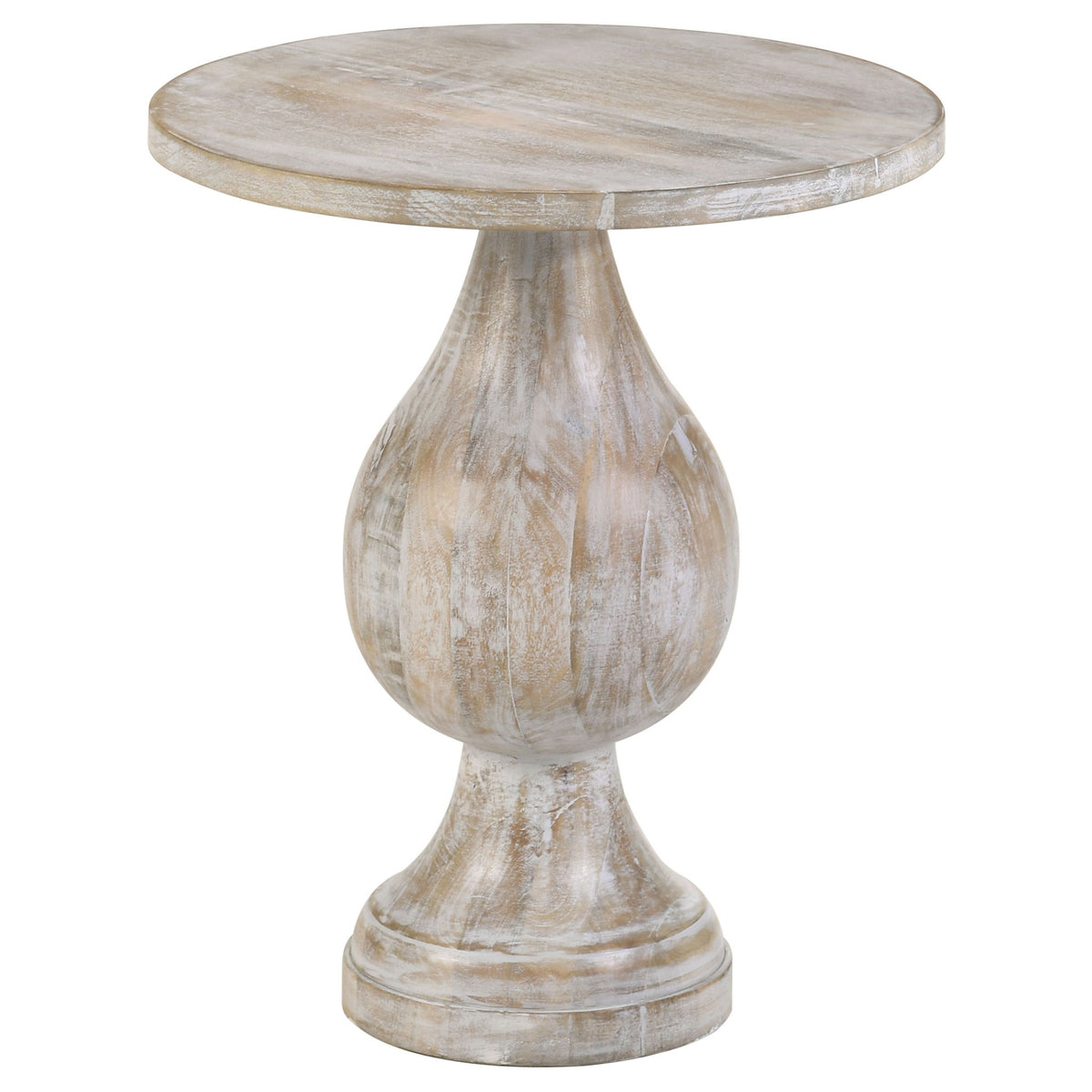 Pedestal Accent Elegant Round Top Table - Ivory