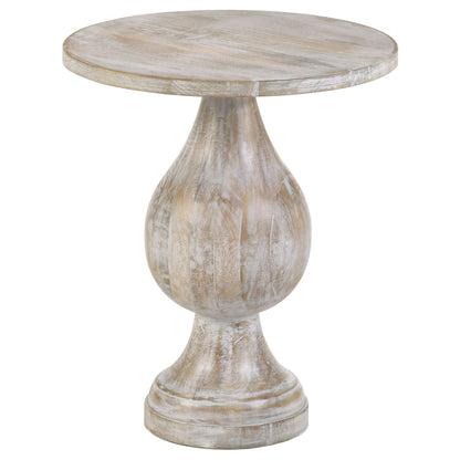 Pedestal Accent Elegant Round Top Table - Ivory
