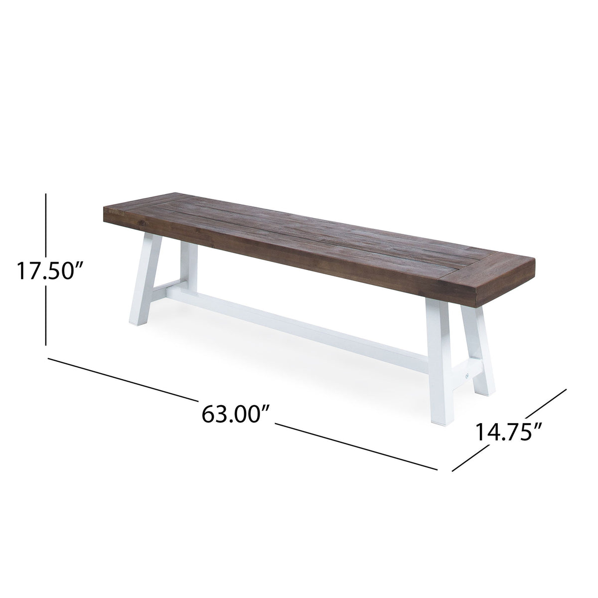 Tranquilizer - Outdoor Acacia Wood Bench With Slat Panel Design