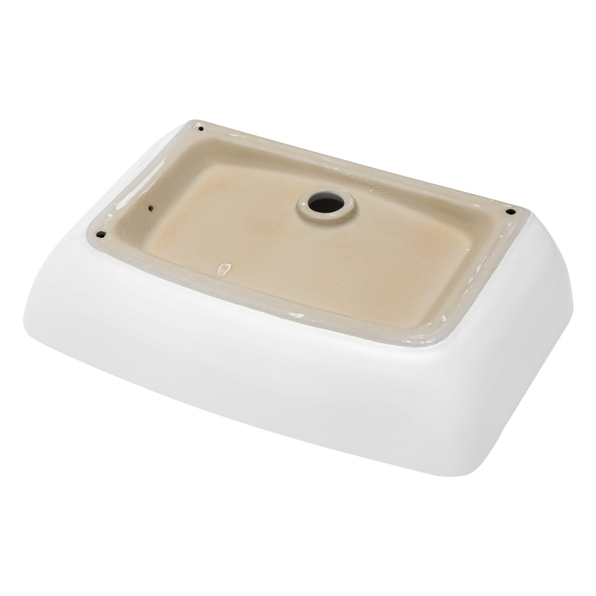 Rectangular Vessel Bathroom Sink - White