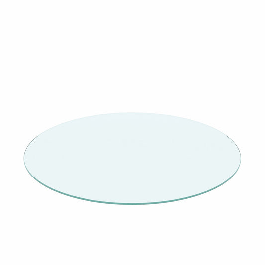 36" Round Tempered Glass Table Top Clear Glass 1 / 4" Thick Flat Polished Edge - Transparent