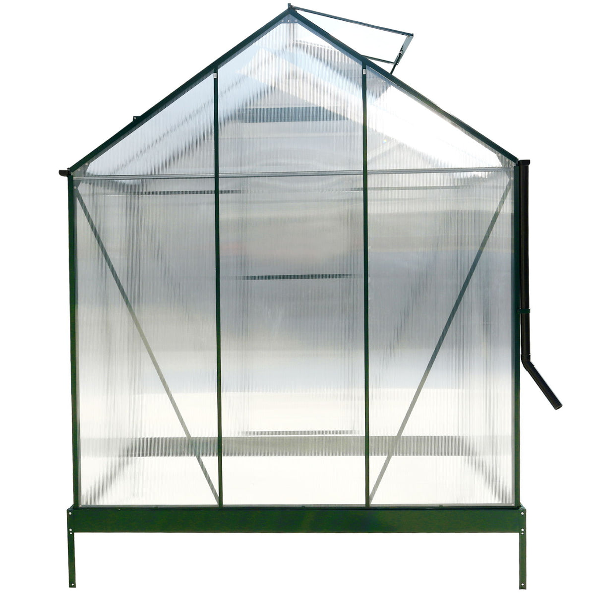 Polycarbonate house, Heavy Duty Outdoor Aluminum Walk-In House Kit With Rain Gutter, Vent And Door For Backyard Garden