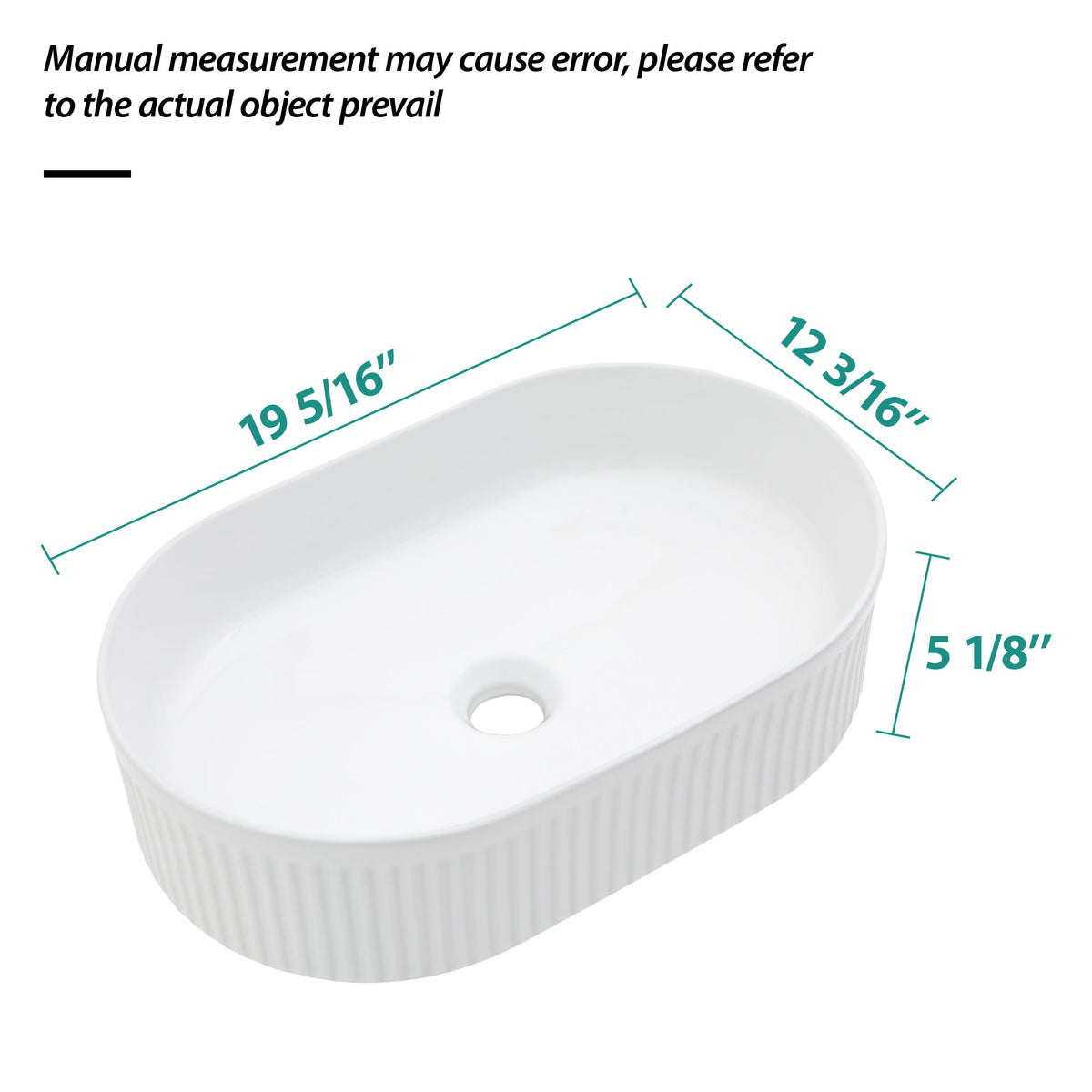 Vessel Oval Bathroom Sink - White