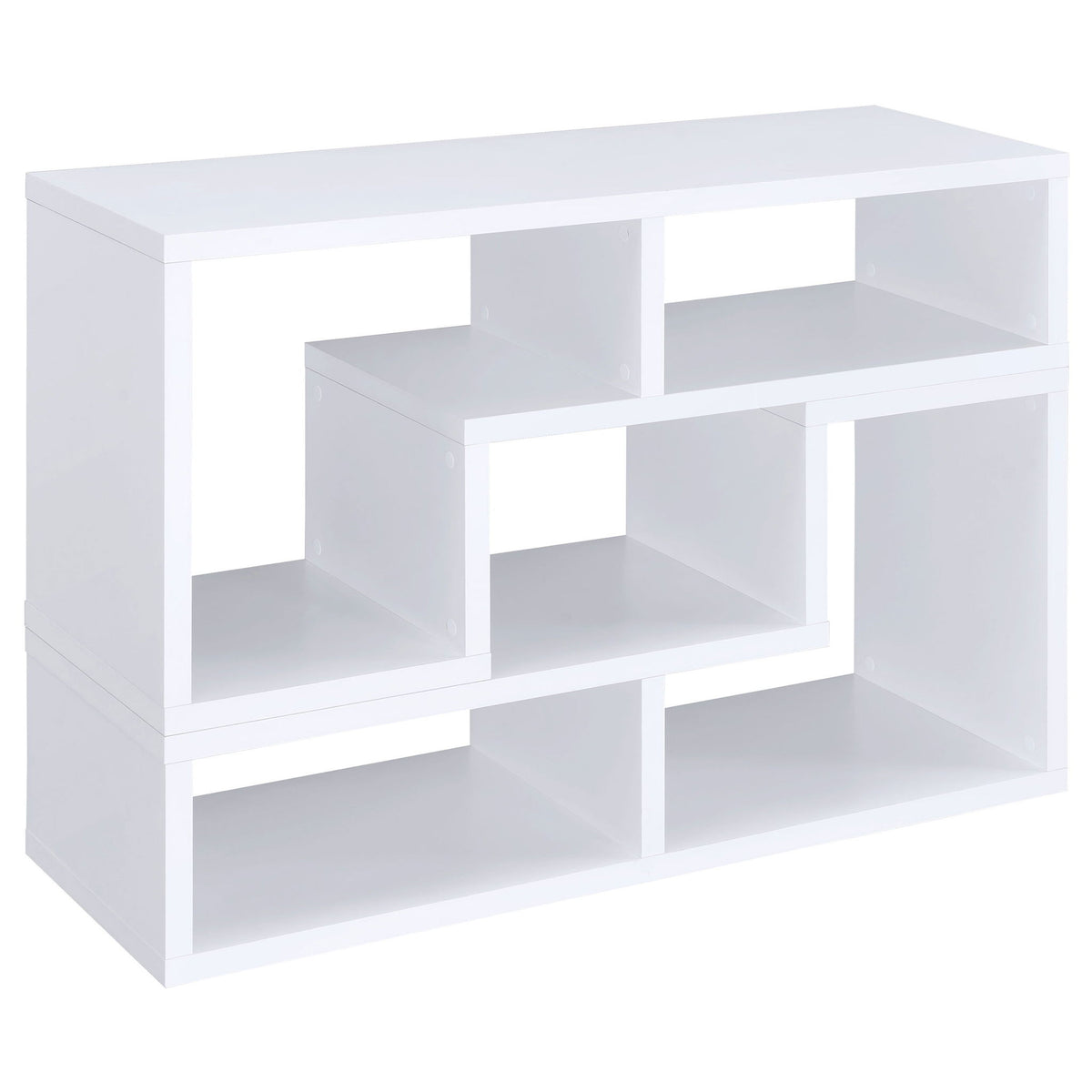 Convertable L-Shaped Bookcase With Open Shelves - White
